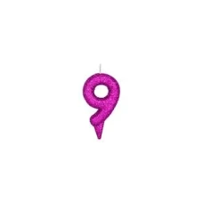 VELA CHICK GLITER ROSA NÚMERO 9 PLANET TOY - 7344